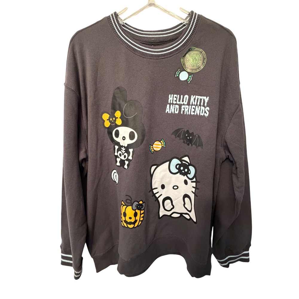 Hello Kitty Friends Halloween Skeleton Ghost Pumpkin Glow in Dark Athleisure XL